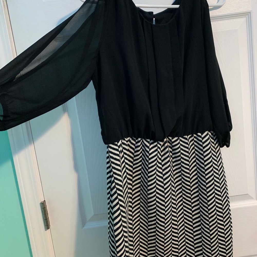 black and white dress